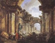 ROBERT, Hubert Imaginary View of the Grande Galerie in the Louvre in Ruins Germany oil painting artist